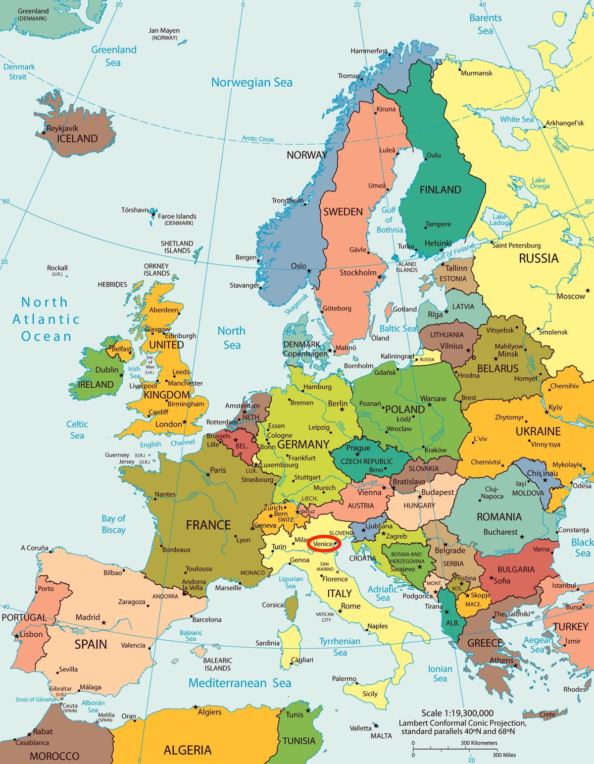 mapa Benátek mapa evropy