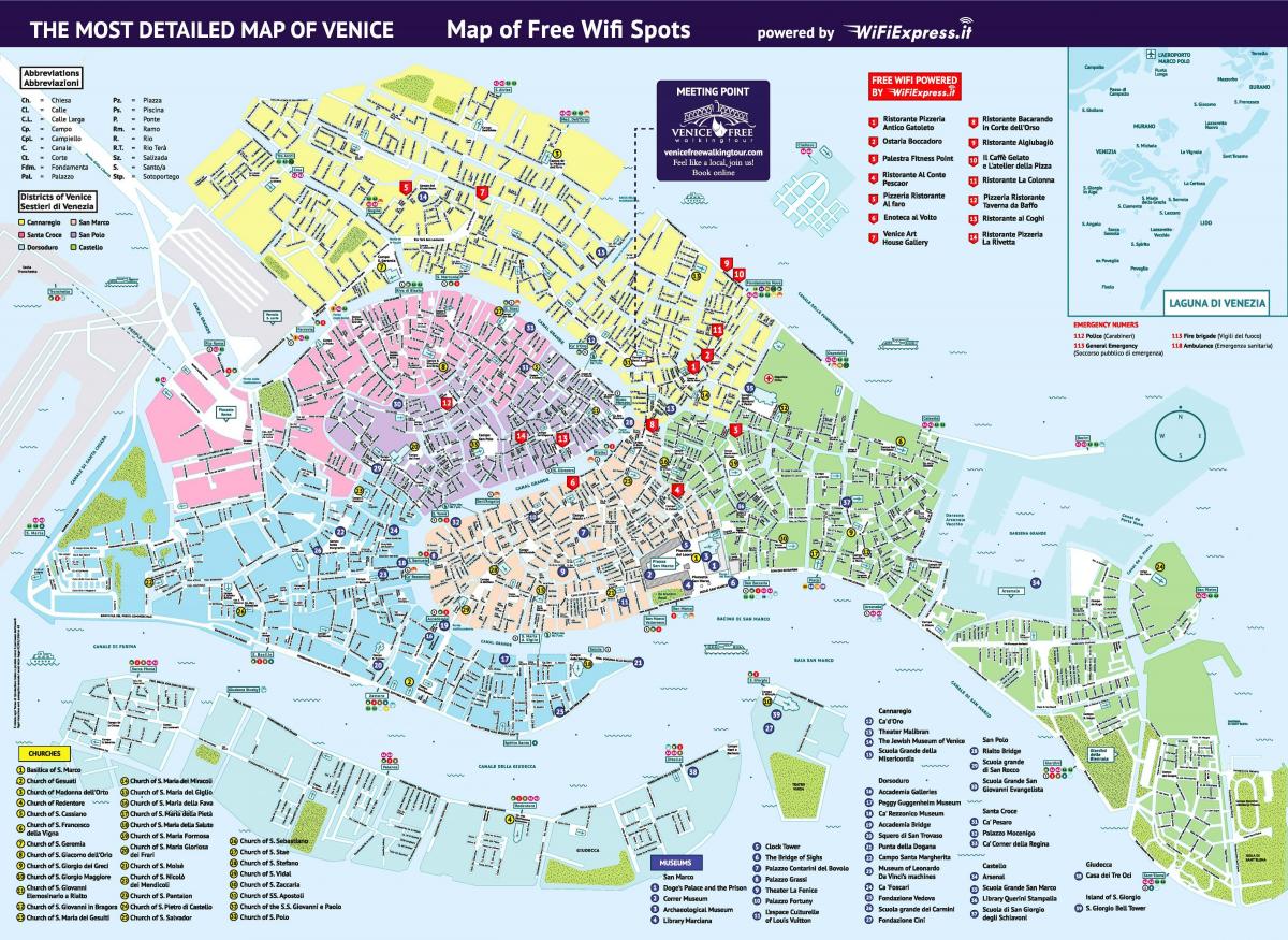 mapa Benátky itálie zajímavosti