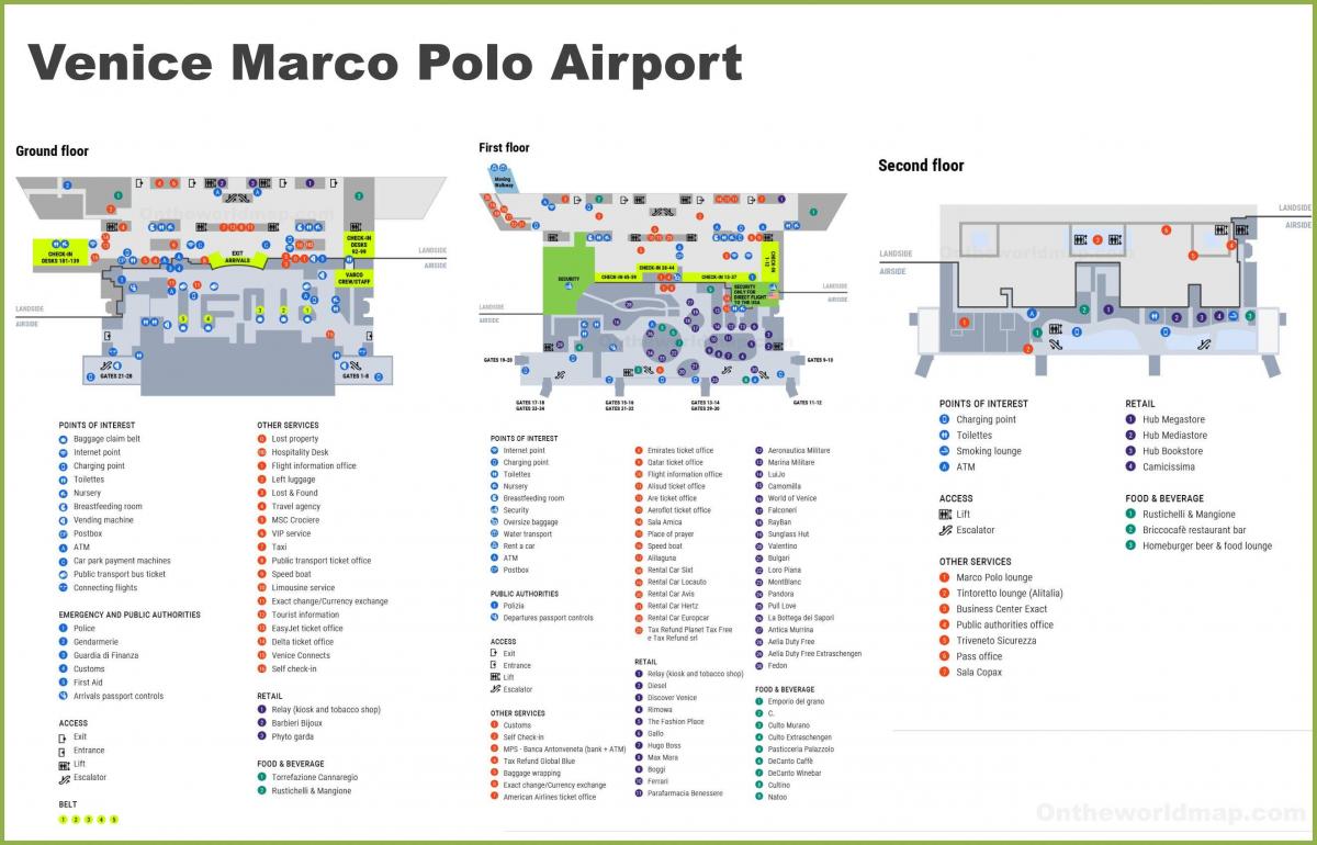 mapa Venice airport terminal