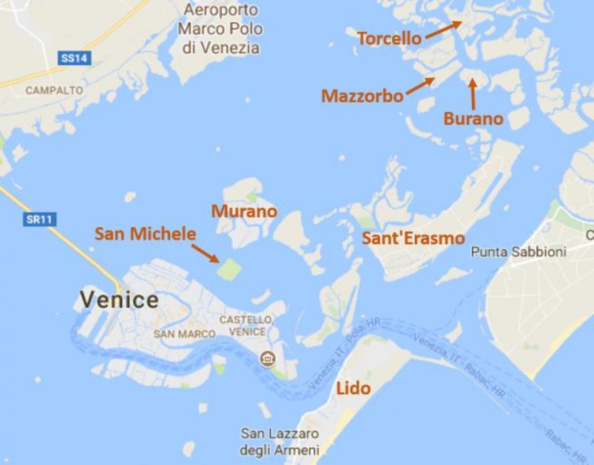 ostrovy Benátky mapě