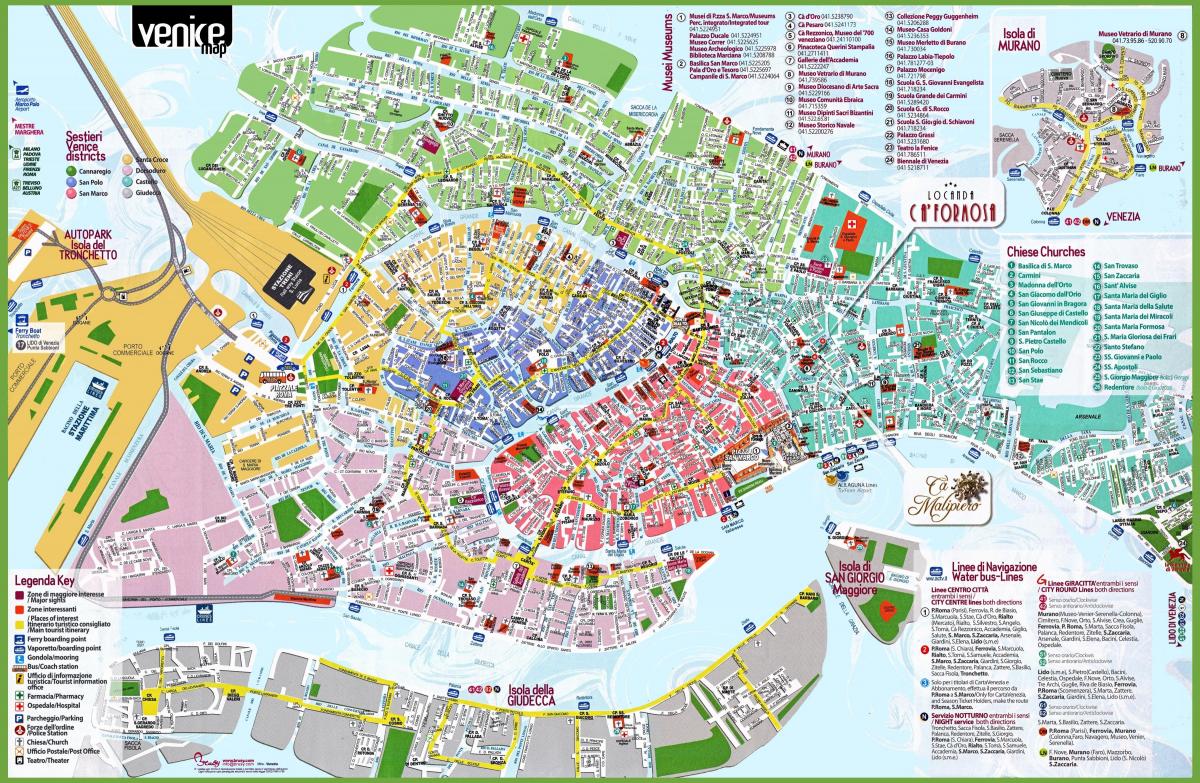 Venezia turistická mapa