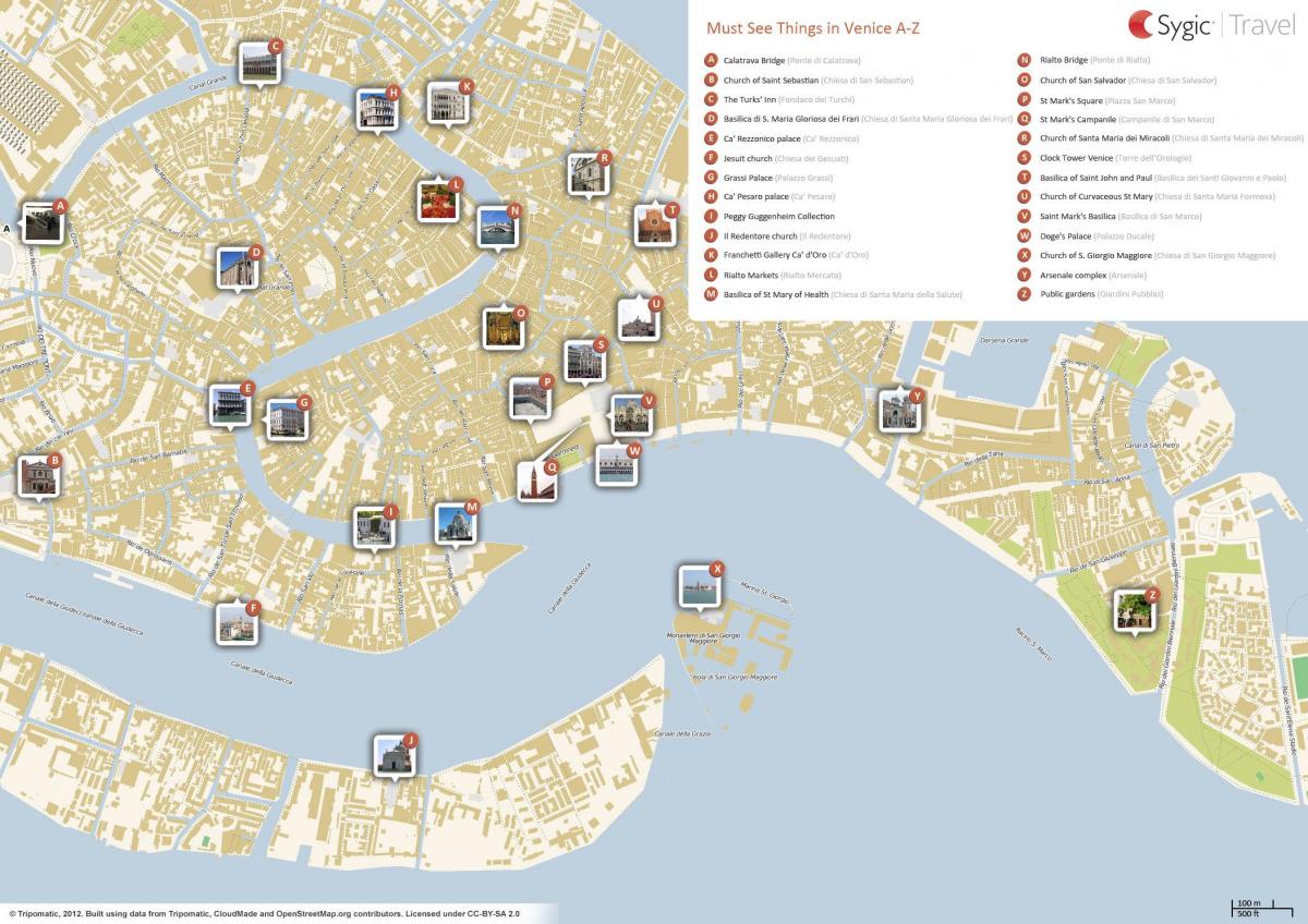 Venezia vyhlídkové mapě