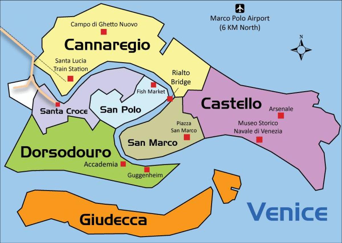mapa castello, Benátky