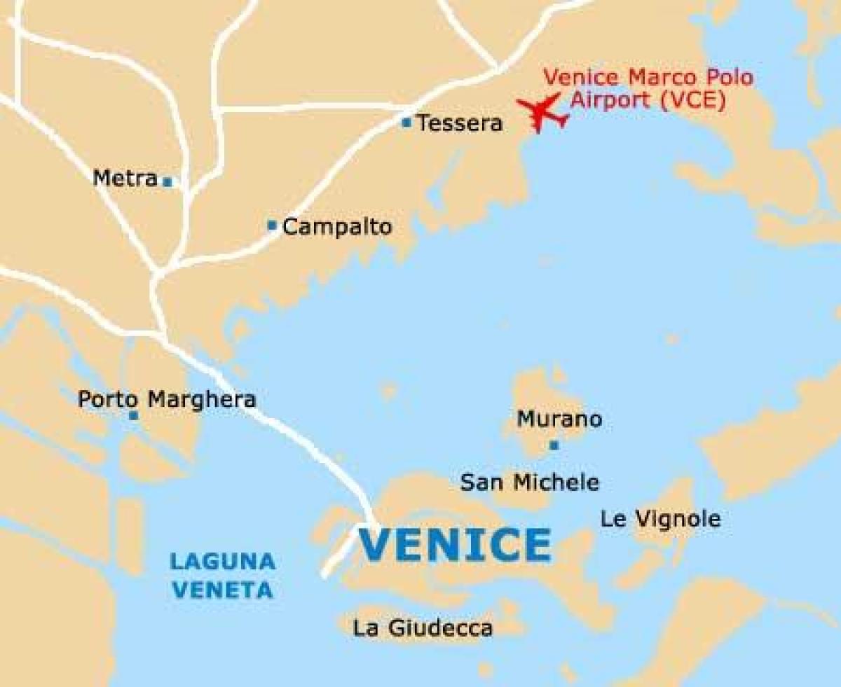 letiště Benátky itálie mapa