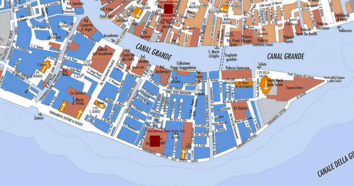 mapa zattere Benátky 
