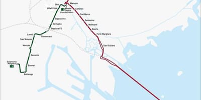 Venezia mestre vlakového nádraží mapa