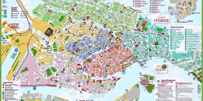 Mapa Benátek kostely