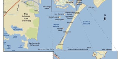 Mapa Venice lagoon islands