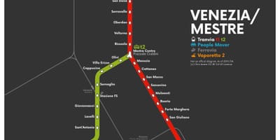 Venezia vlakové nádraží mapě