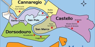 Mapa Benátky itálie oblast