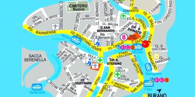 Mapa murano Benátky