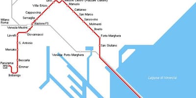 Železniční stanice benátky mapě